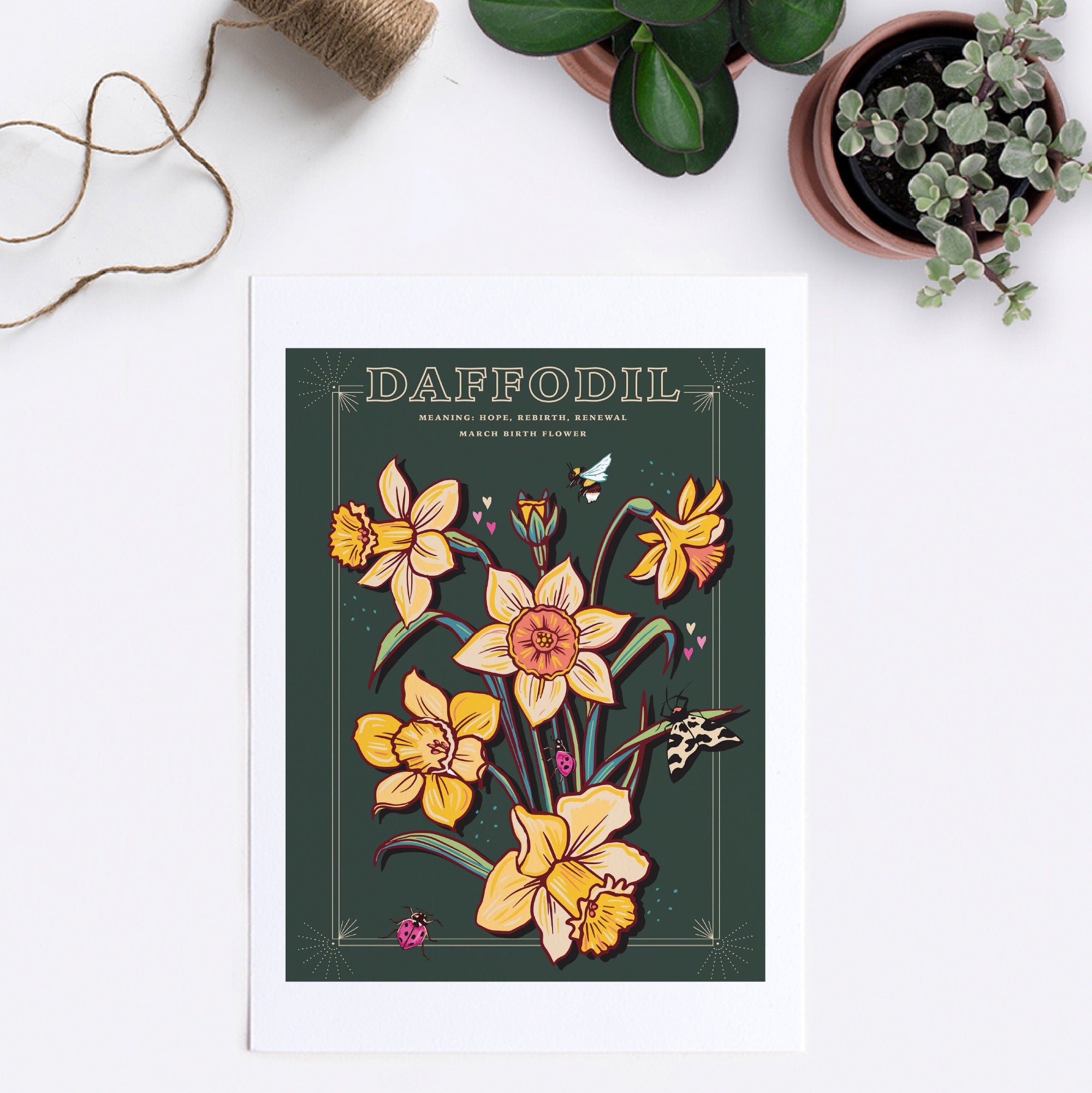 Daffodils March Birth Flower Wall Art Print