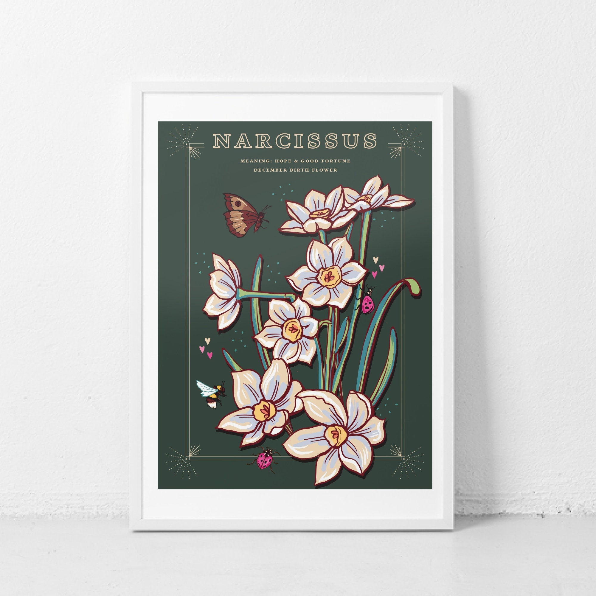 Narcissus December Birth Flower Wall Art Print
