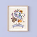 S - Personalised Letter S Print, Initial S Wall Art, Nature Guide Monogram Illustration