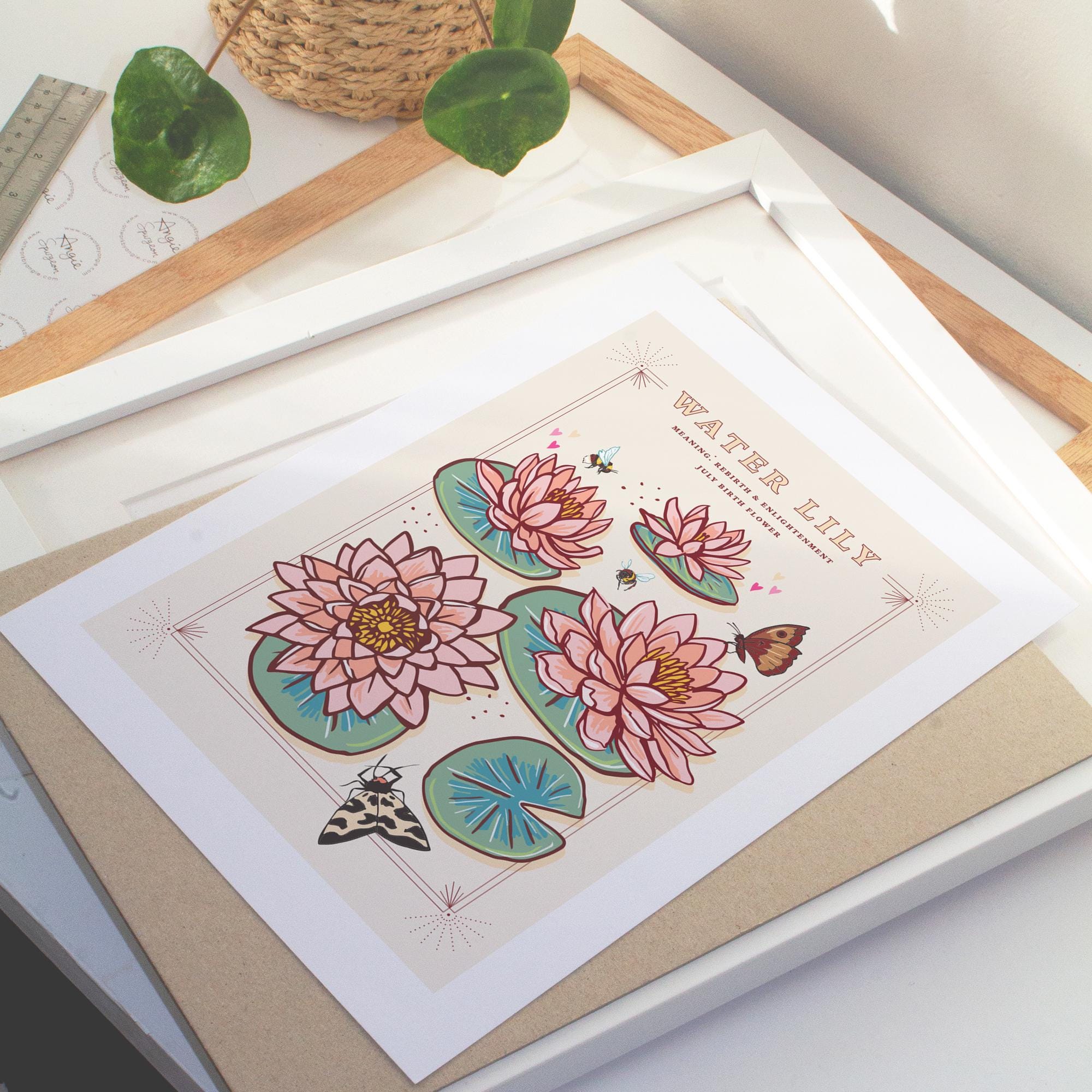 Water Lily July Birth Flower Wall Art Print