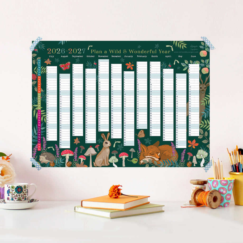 2027 Wall Planner Woodland Wildlife Year to View