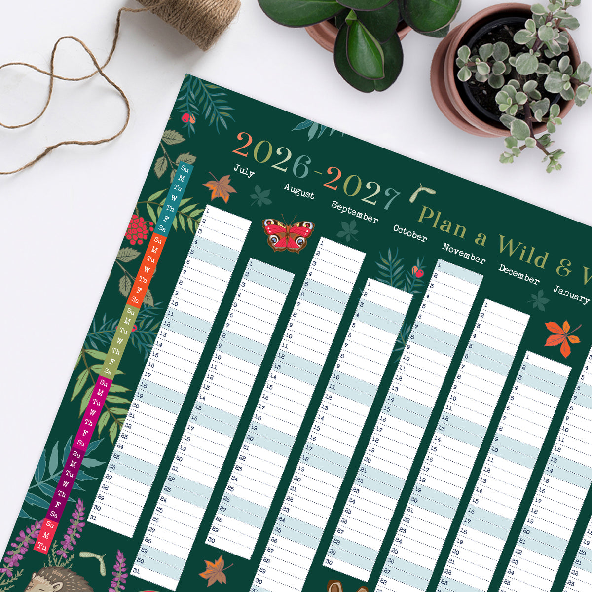 2027 Wall Planner Woodland Wildlife Year to View