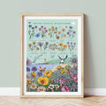 British Coastal Wildflowers Nature Guide Wall Art Print