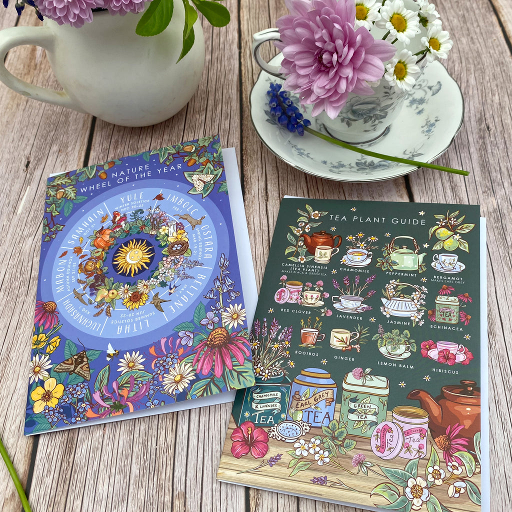 Nature Guide Art Card Set: Wheel of the Year, Baby Animals, Tea Plants
