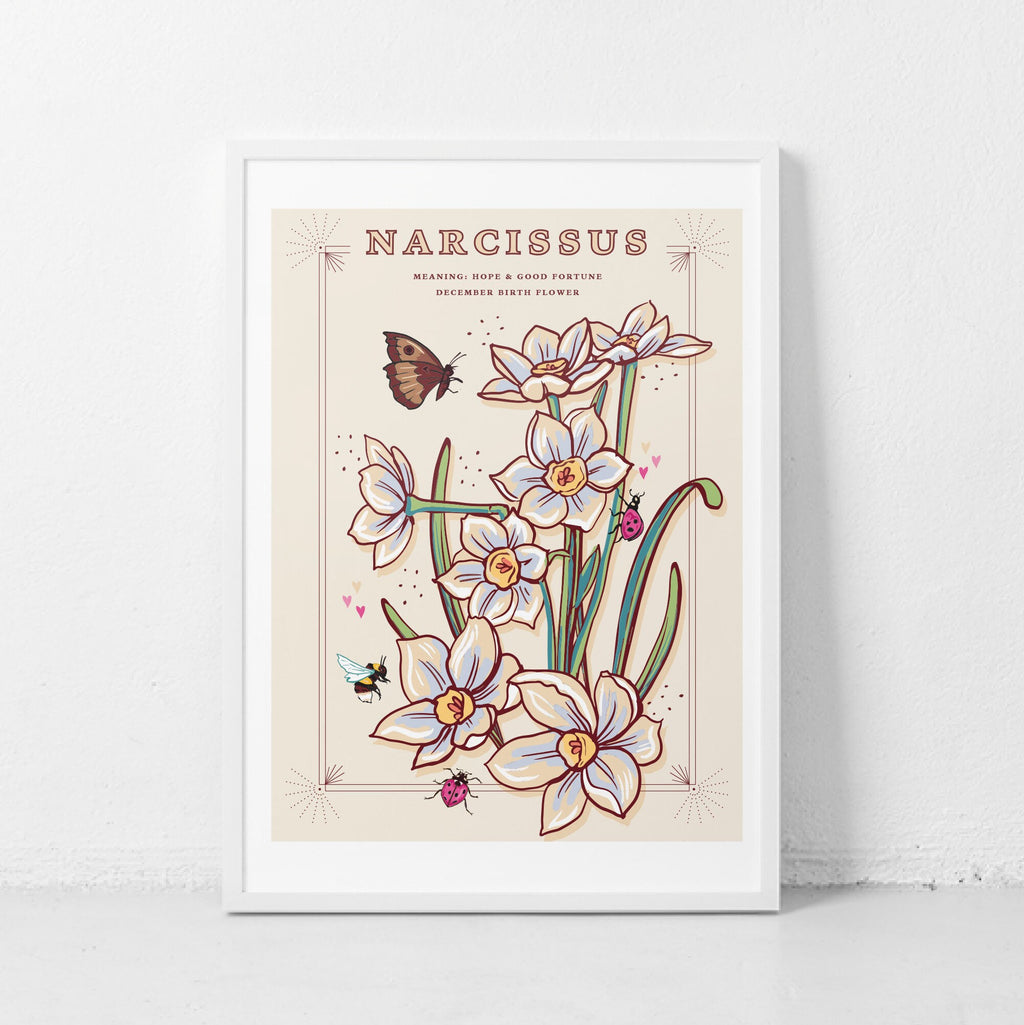 Narcissus December Birth Flower Wall Art Print