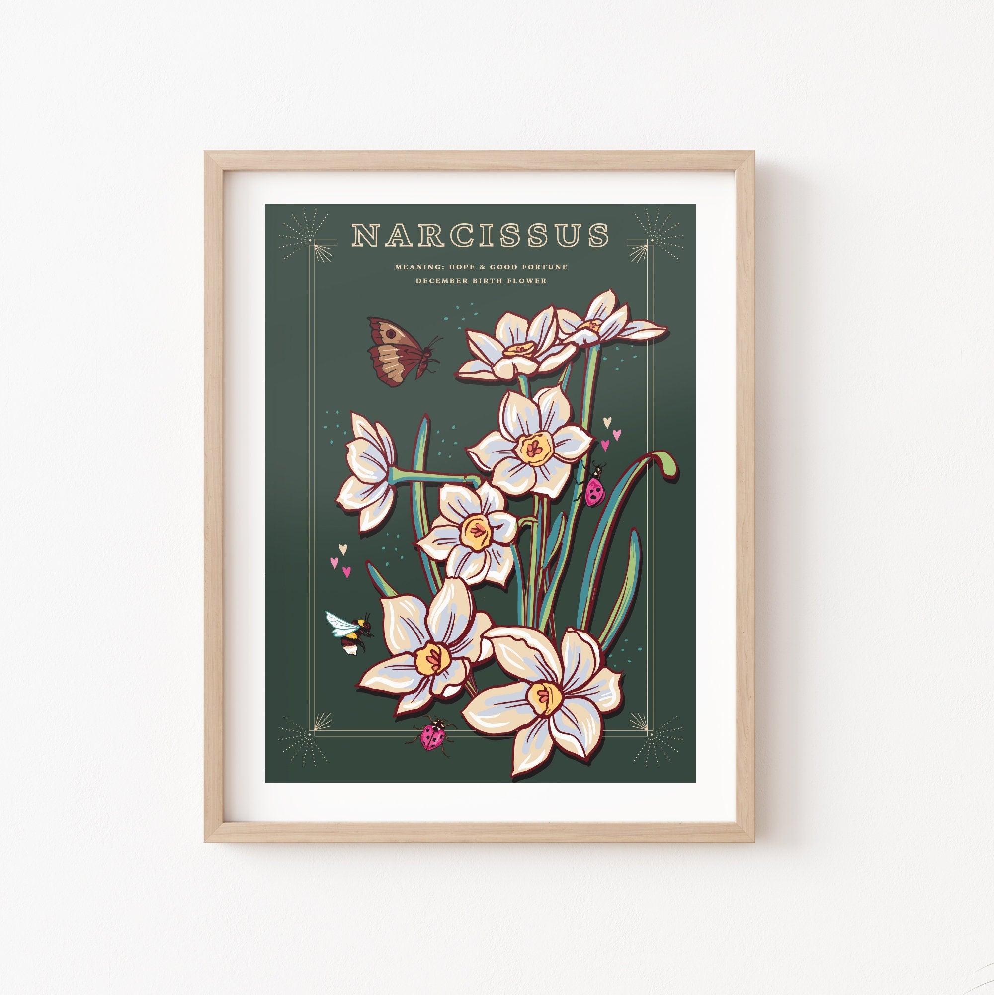 Narcissus December Birth Flower Wall Art Print