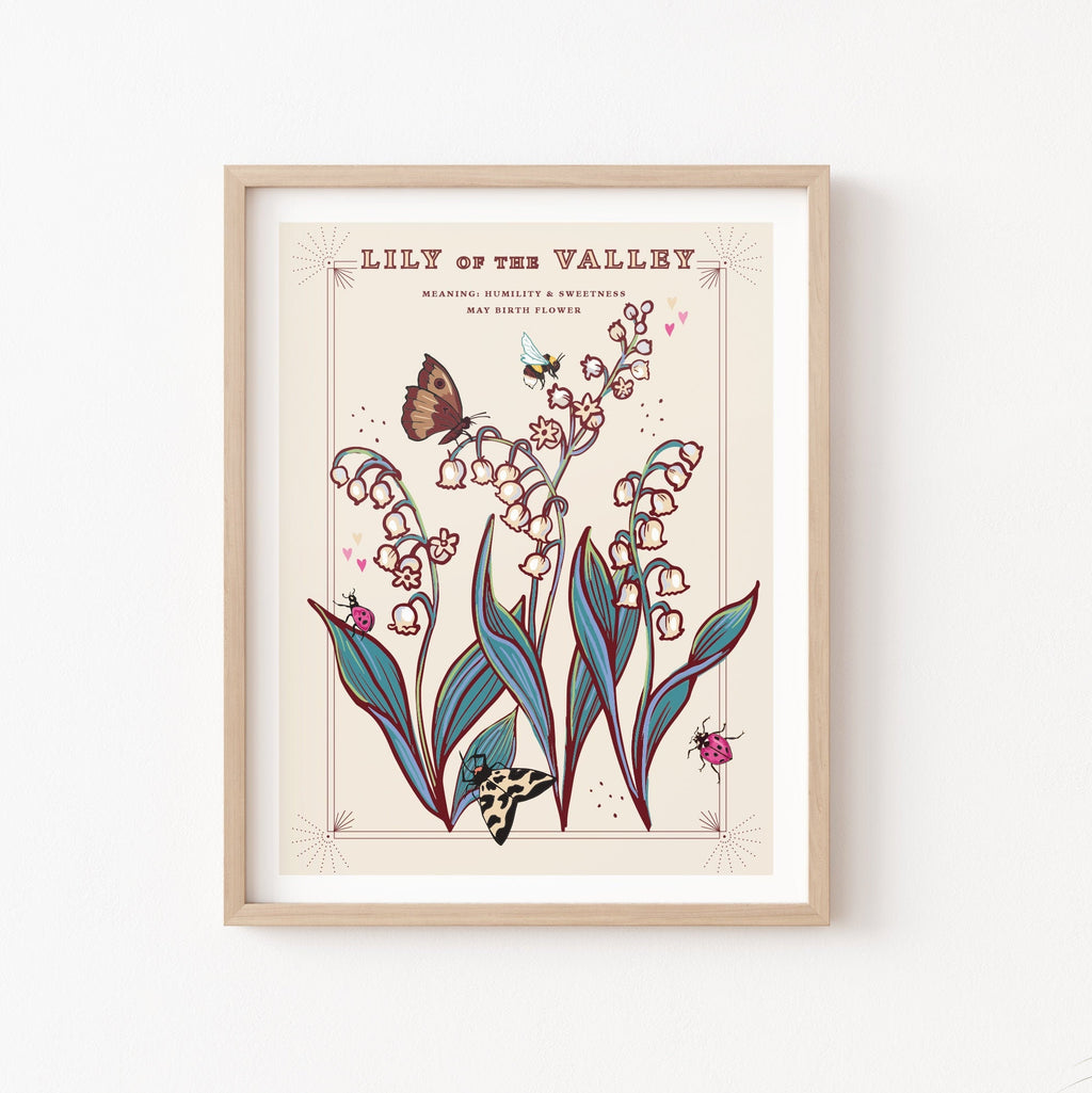 Lily of the Valley May Birth Flower Wall Art Print