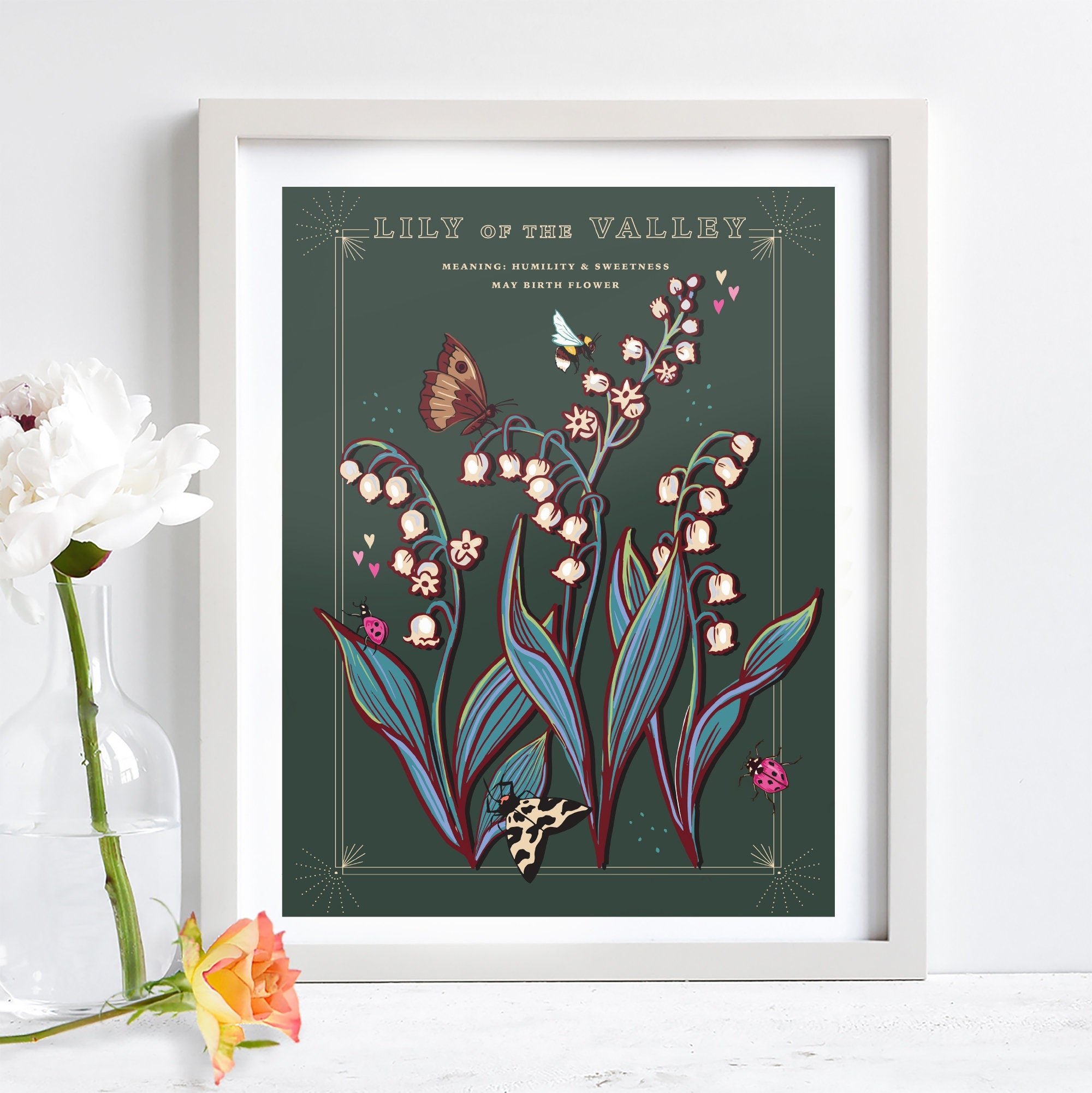 Lily of the Valley May Birth Flower Wall Art Print