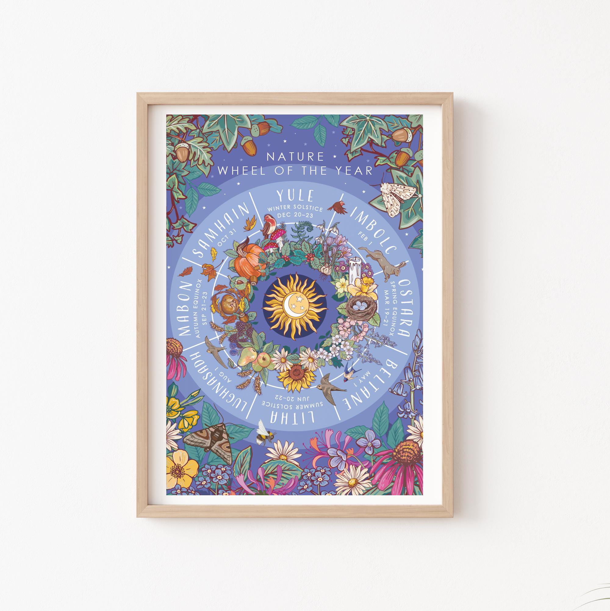 Wheel of the Year Nature Guide Wall Art Print