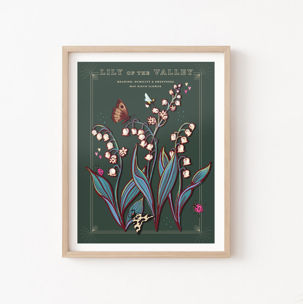 Lily of the Valley May Birth Flower Wall Art Print