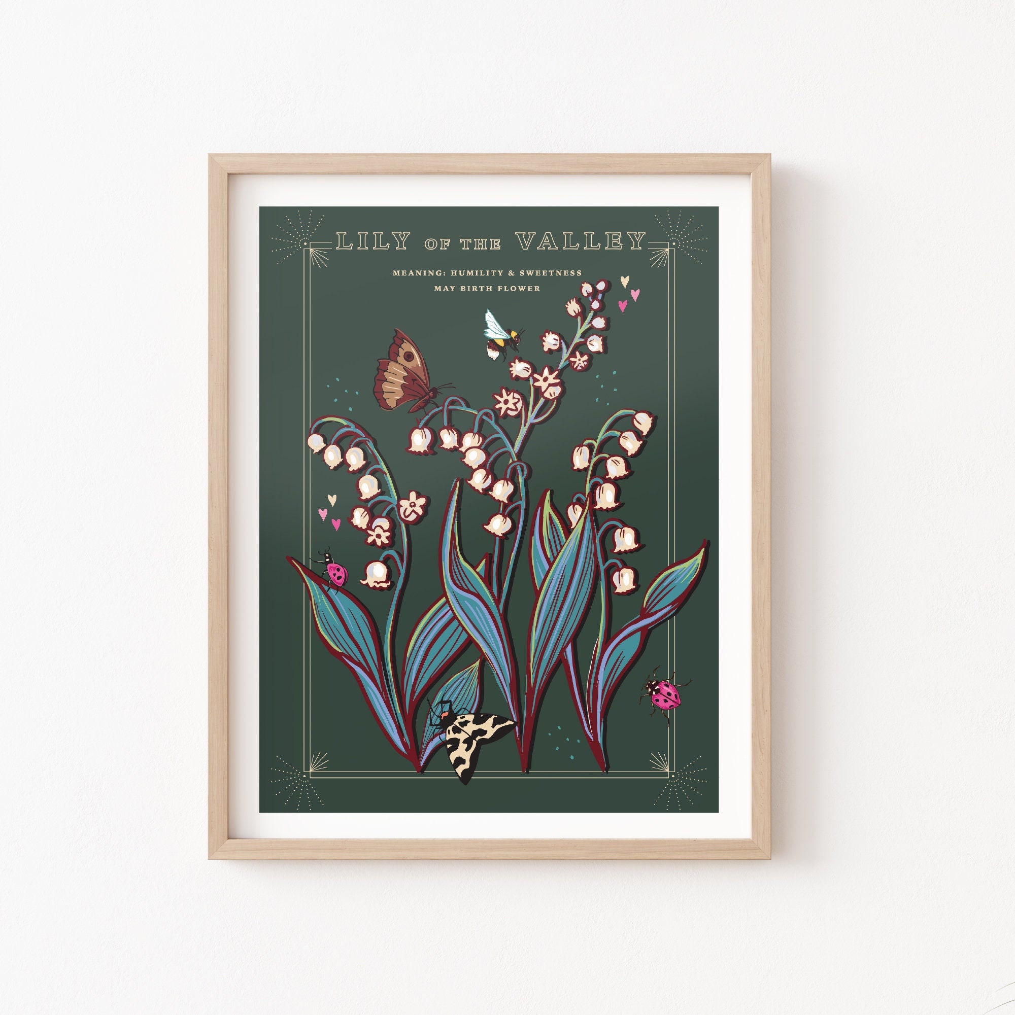 Lily of the Valley May Birth Flower Wall Art Print