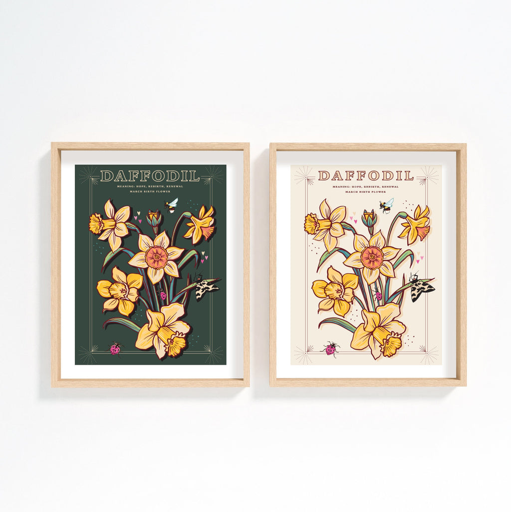 Daffodils March Birth Flower Wall Art Print
