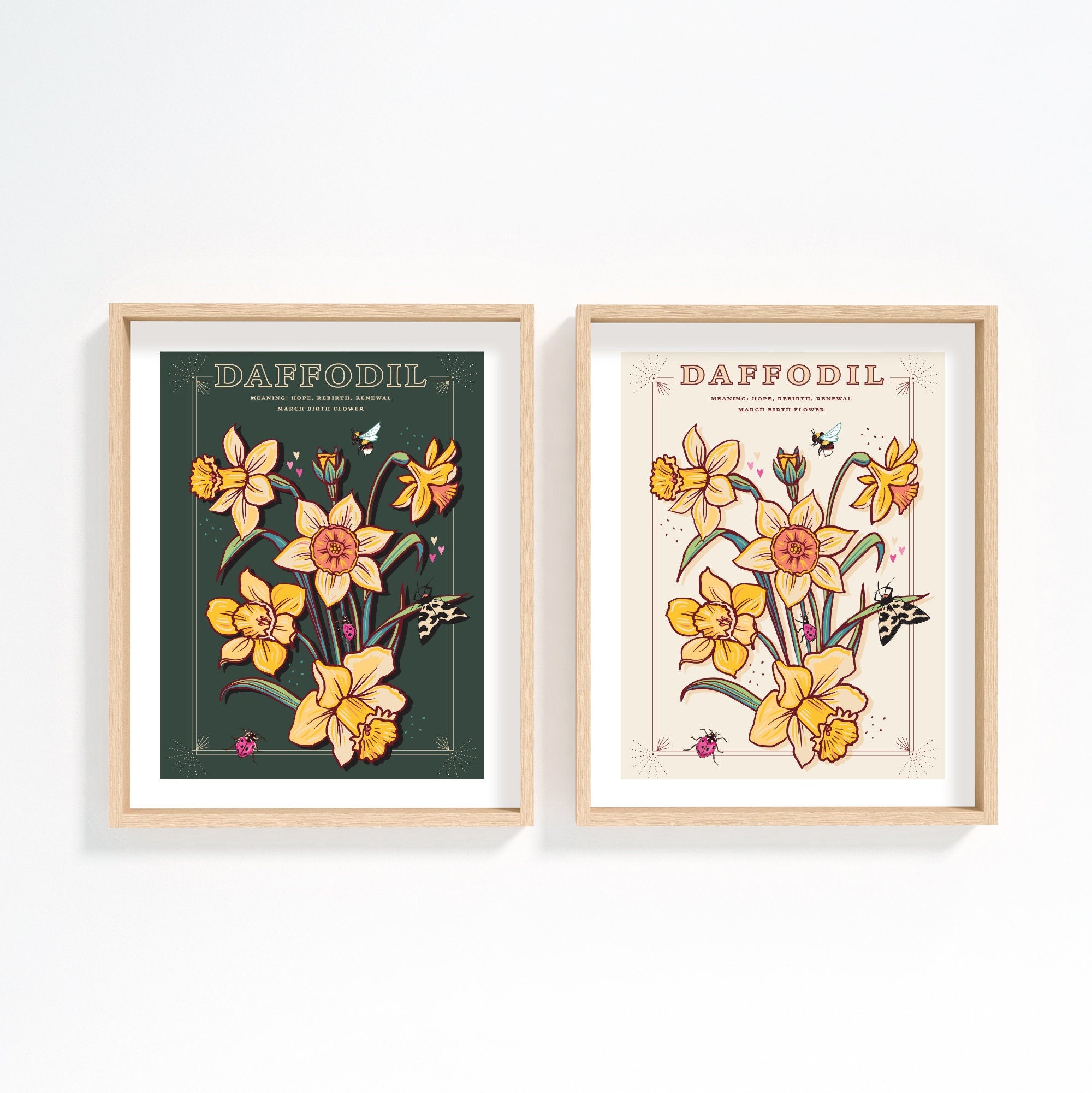 Daffodils March Birth Flower Wall Art Print
