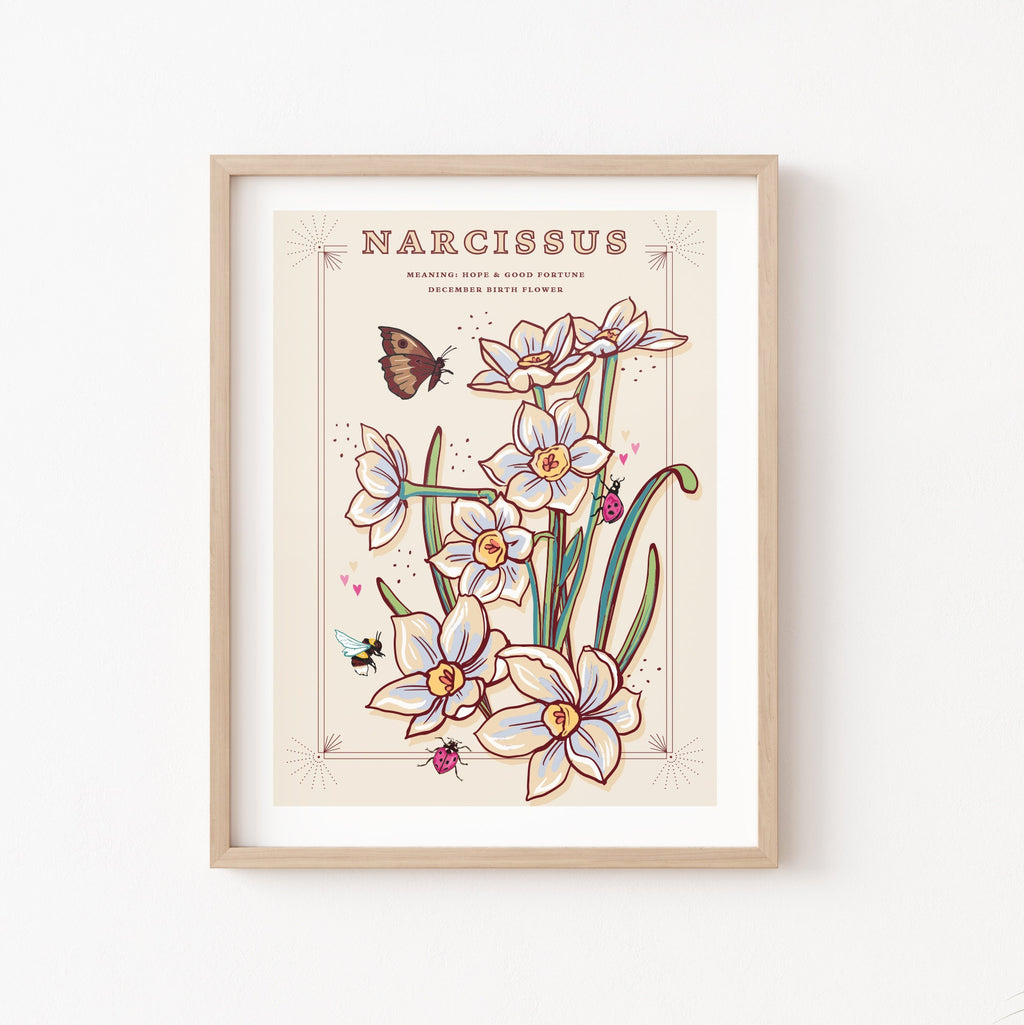 Narcissus December Birth Flower Wall Art Print