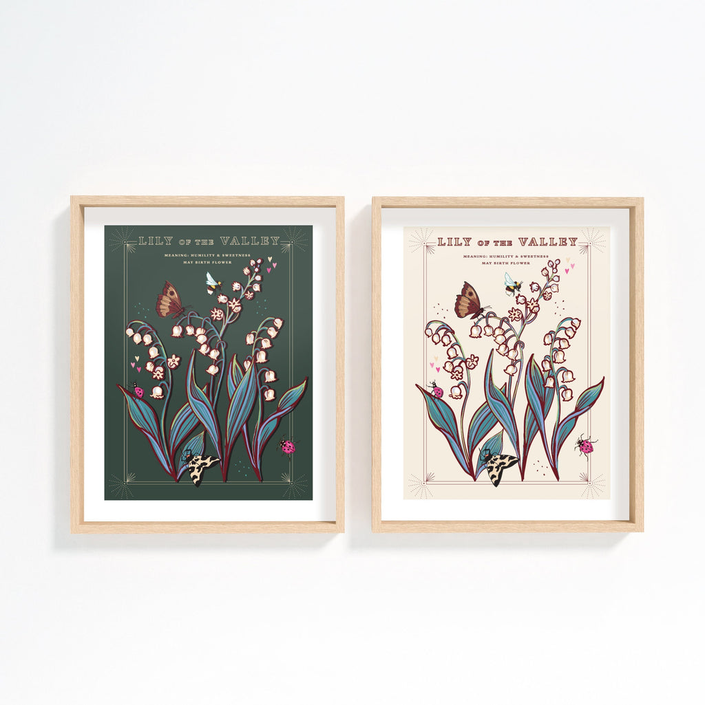 Lily of the Valley May Birth Flower Wall Art Print