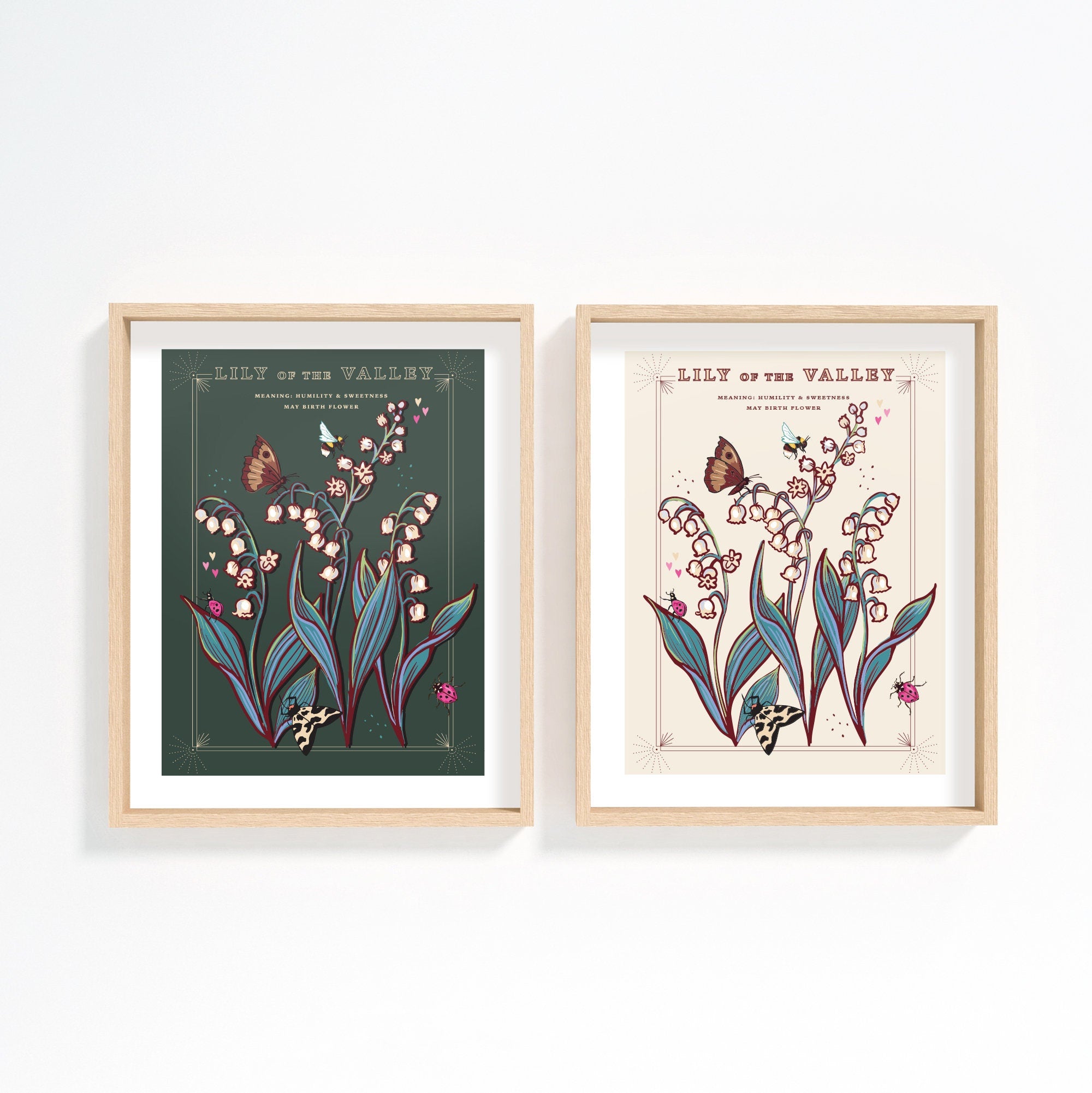 Lily of the Valley May Birth Flower Wall Art Print
