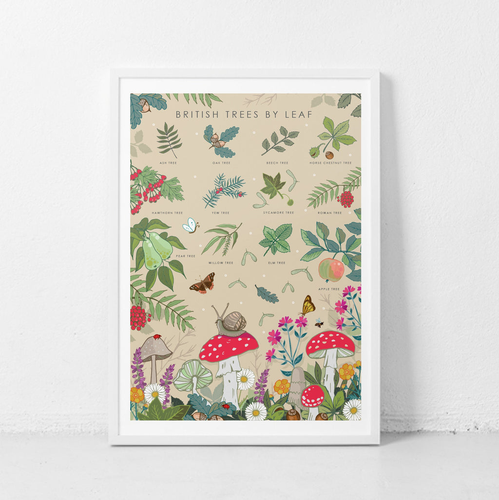 British Trees by Leaves Nature Guide Wall Art