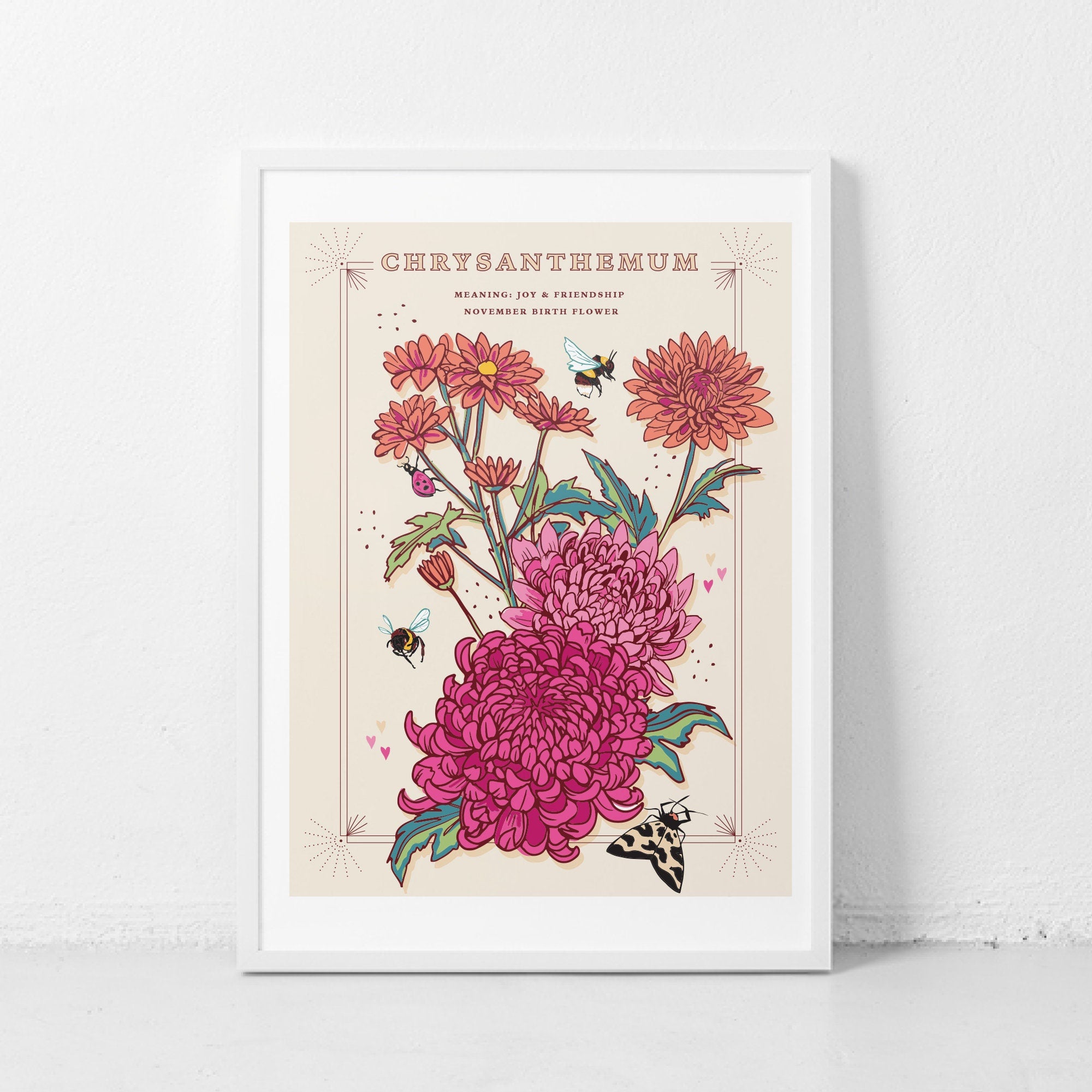 Chrysanthemum November Birth Flower Wall Art Print