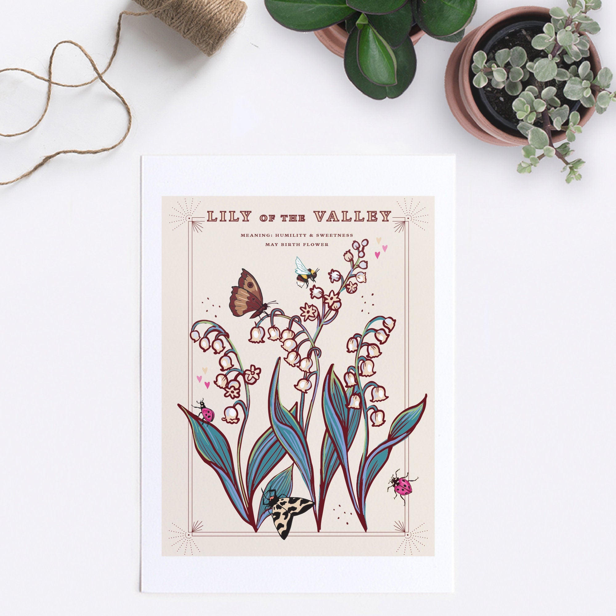 Lily of the Valley May Birth Flower Wall Art Print