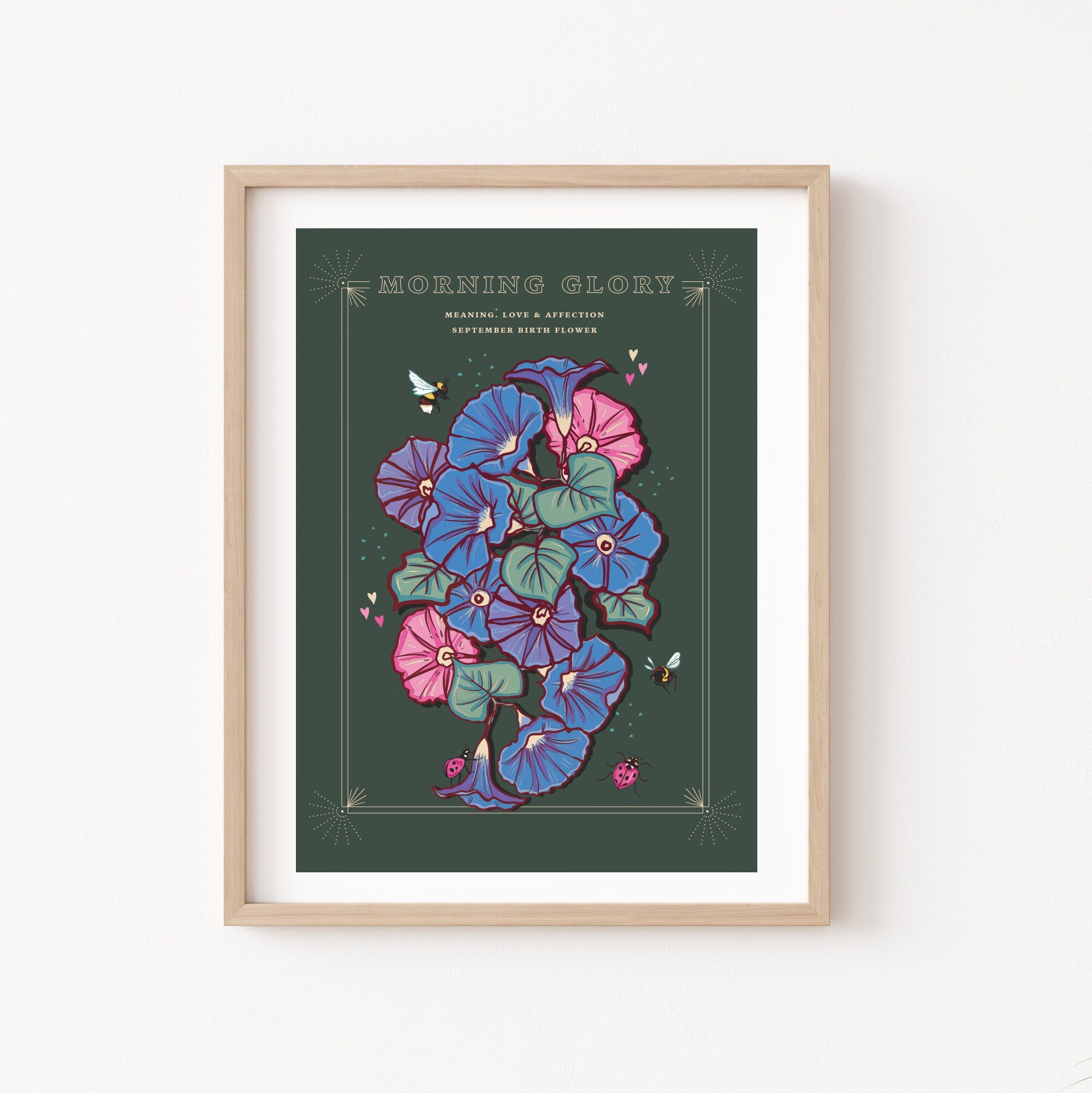 Morning Glory September Birth Flower Wall Art Print