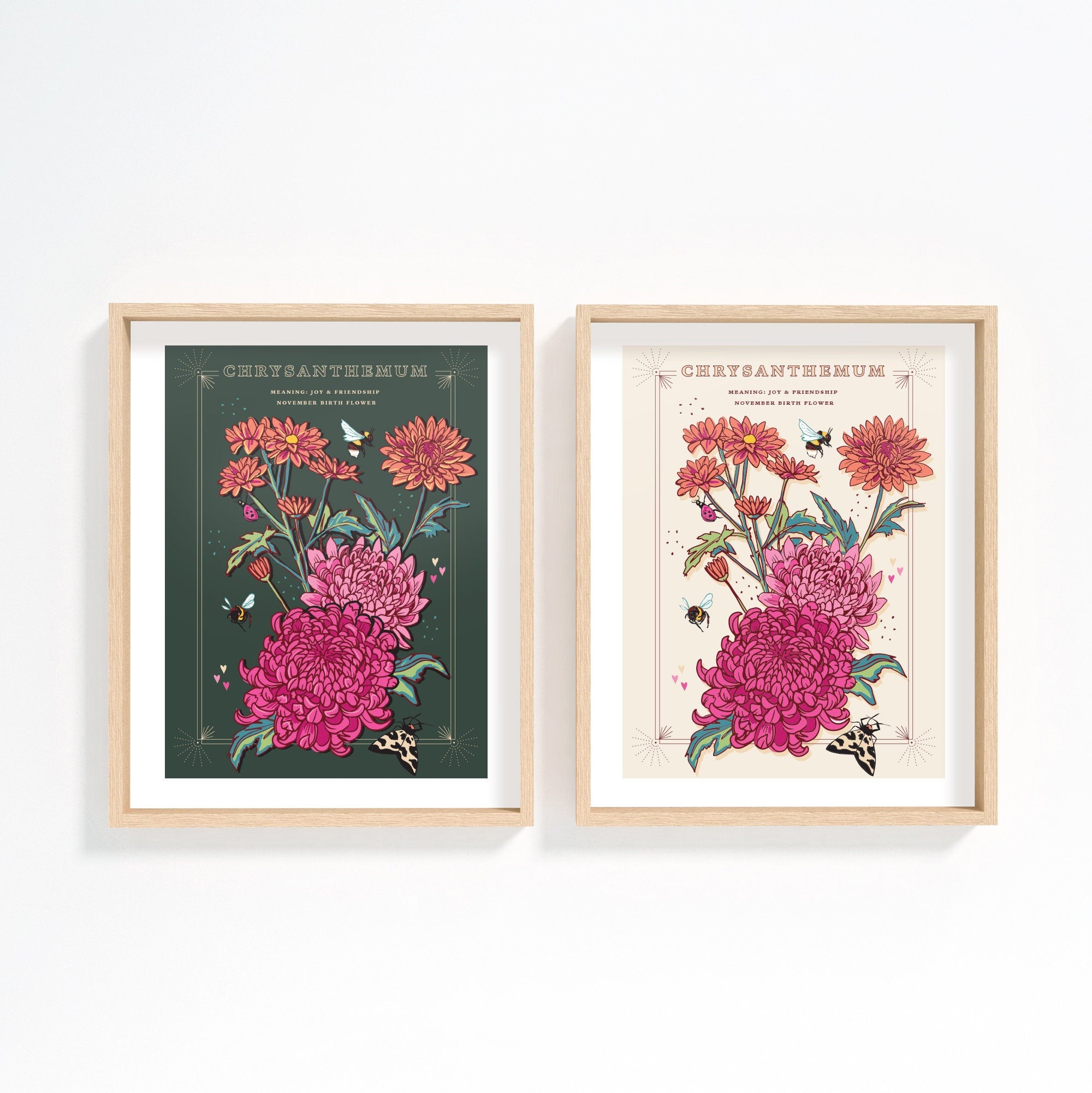 Chrysanthemum November Birth Flower Wall Art Print