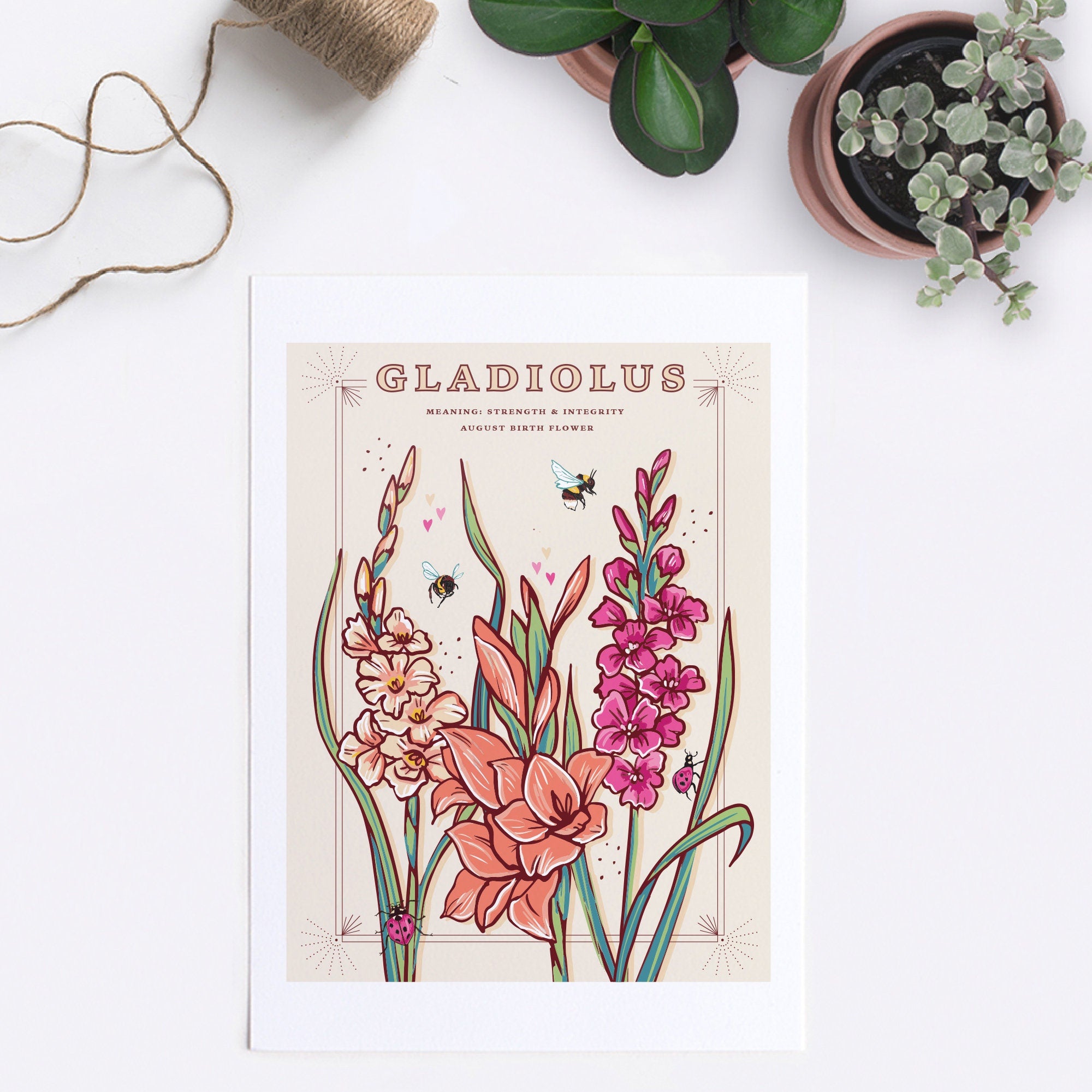 Gladiolus August Birth Flower Wall Art Print