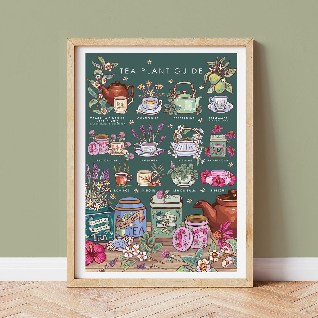 Tea Plants Nature Guide Wall Art Print