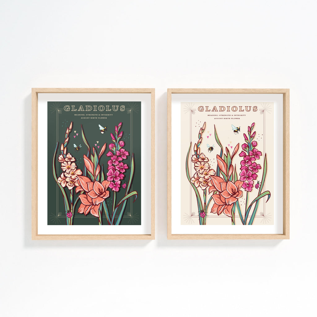 Gladiolus August Birth Flower Wall Art Print