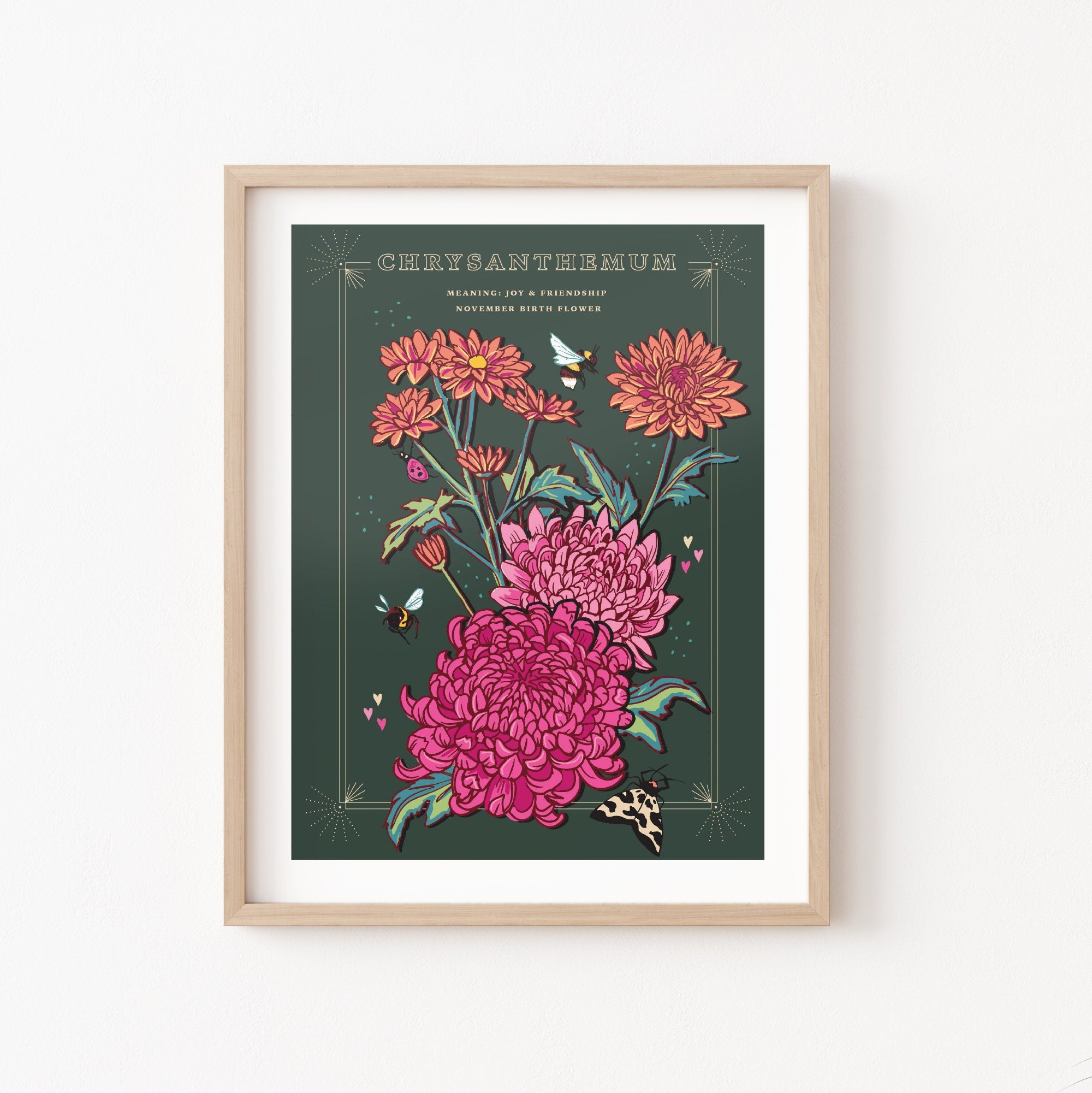 Chrysanthemum November Birth Flower Wall Art Print