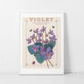 Violets February Birth Flower Wall Art Print
