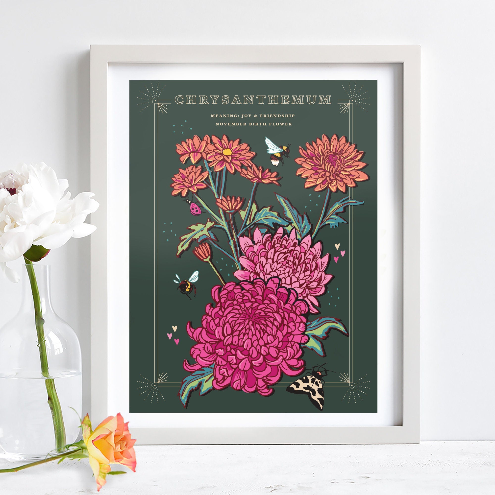 Chrysanthemum November Birth Flower Wall Art Print