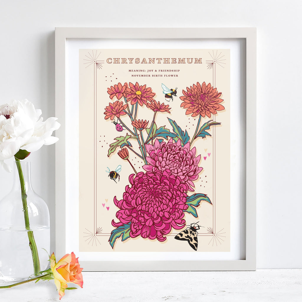 Chrysanthemum November Birth Flower Wall Art Print