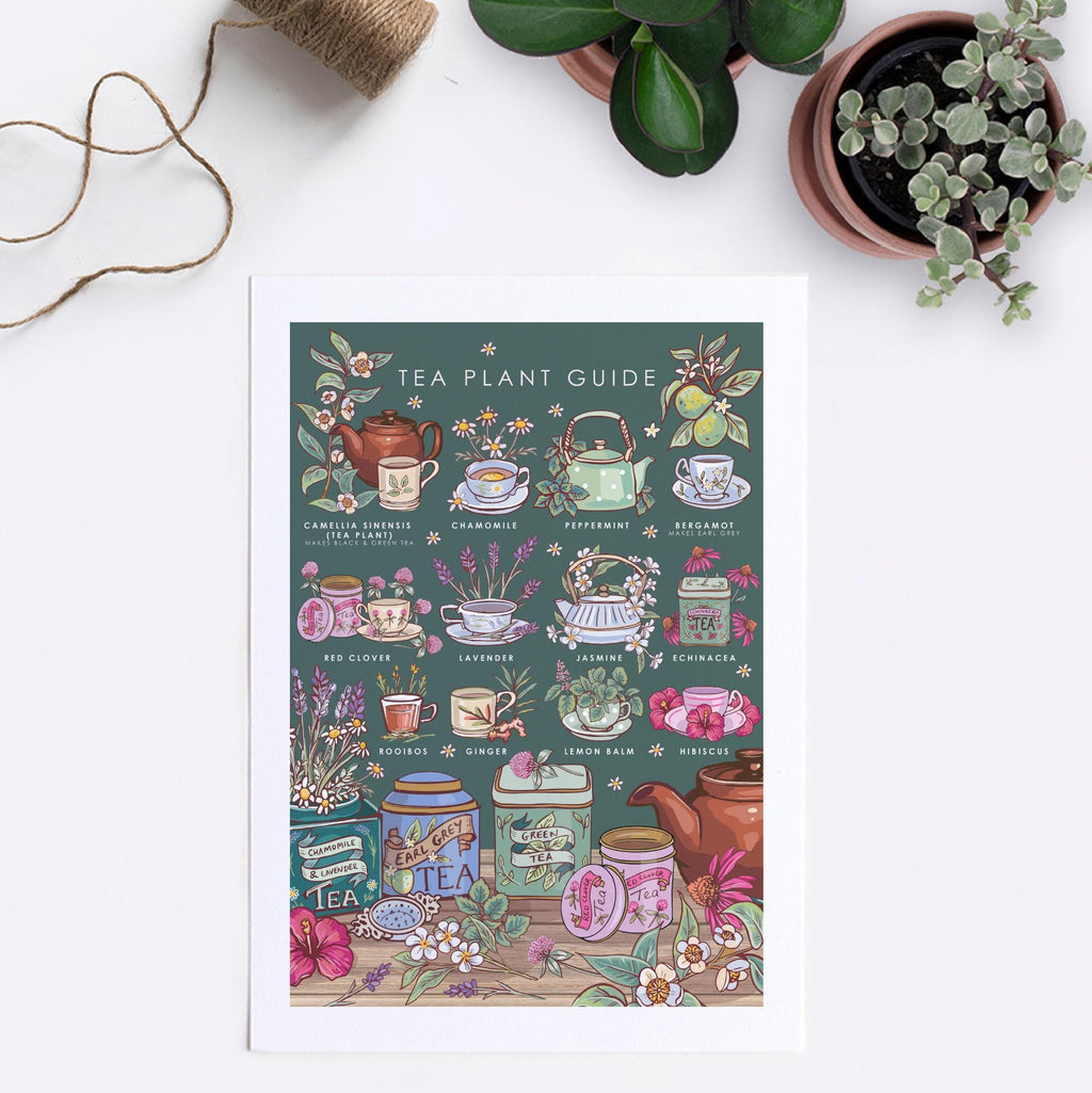 Tea Plants Nature Guide Wall Art Print