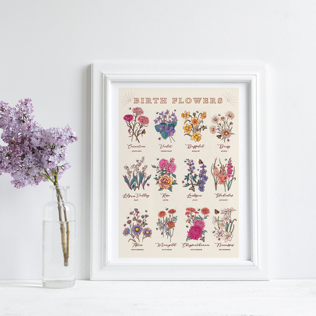 Birth Flowers Wall Art Print