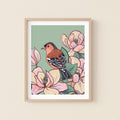 Chaffinch and Magnolia Wall Art Print