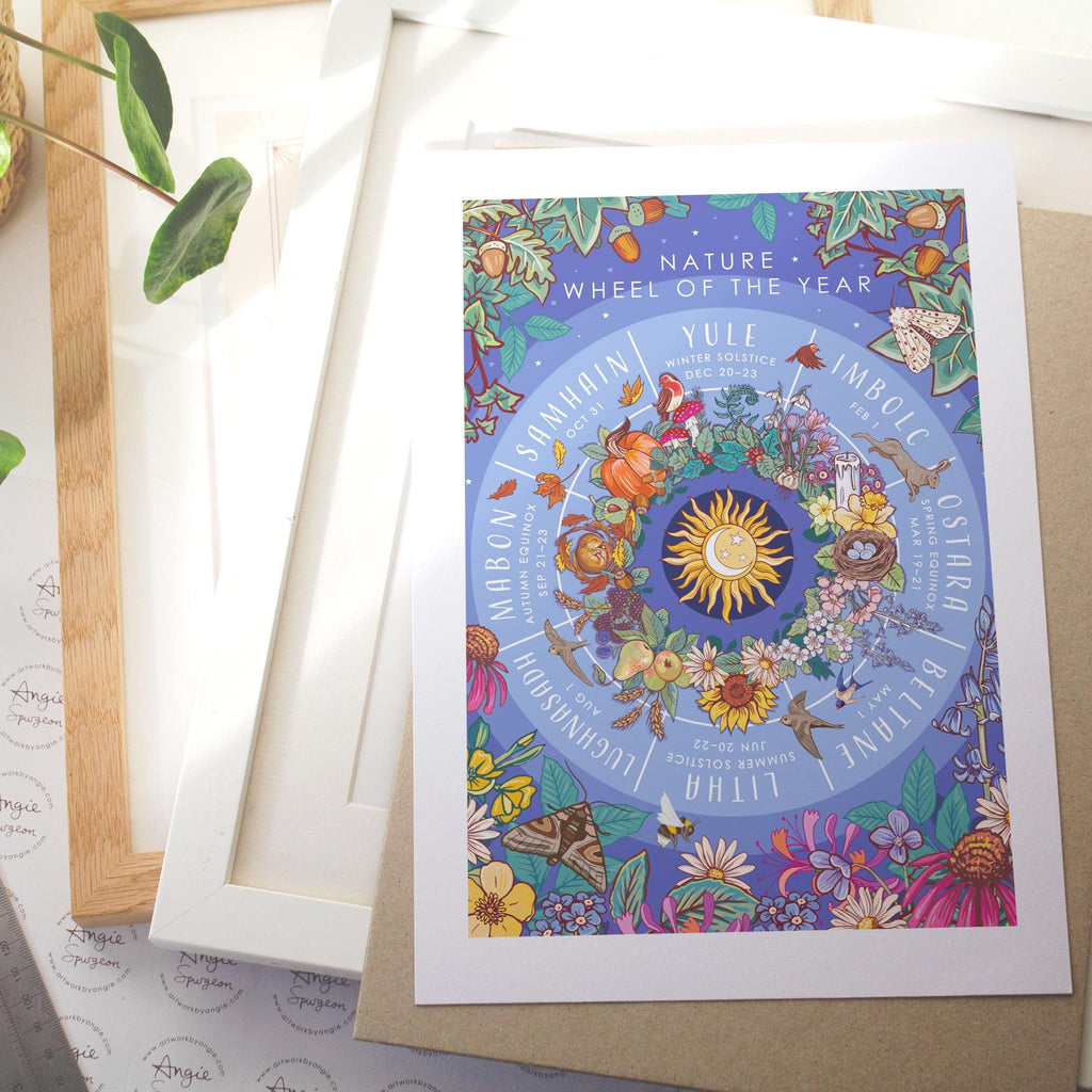 Wheel of the Year Nature Guide Wall Art Print