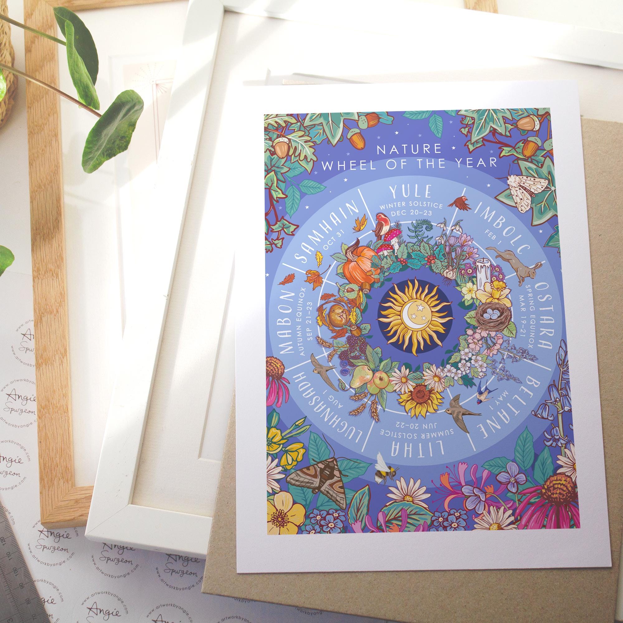 Wheel of the Year Nature Guide Wall Art Print