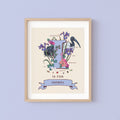 I - Personalised Letter I Print, Initial I Wall Art, Nature Guide Monogram Illustration